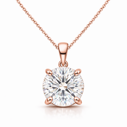 rose gold classic diamond pendant