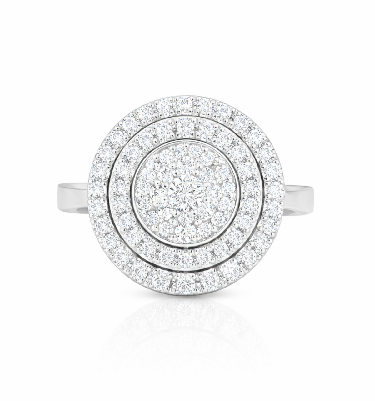 Round Pavè Double Halo Ring