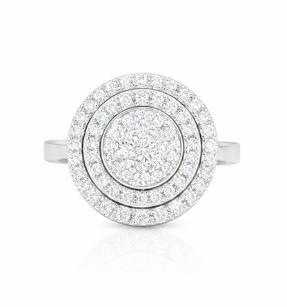 Round Pavè Double Halo Ring