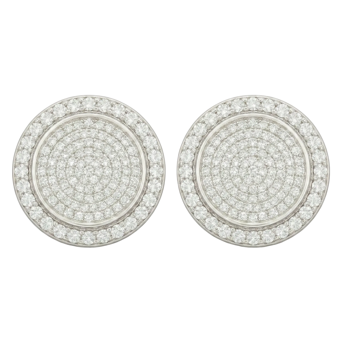 Round Pavè Halo Earrings