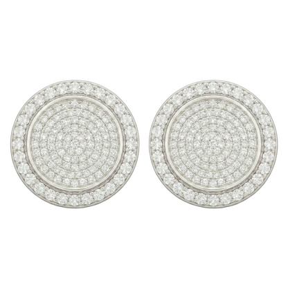 Round Pavè Halo Earrings