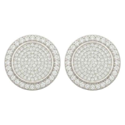 Round Pavè Halo Earrings