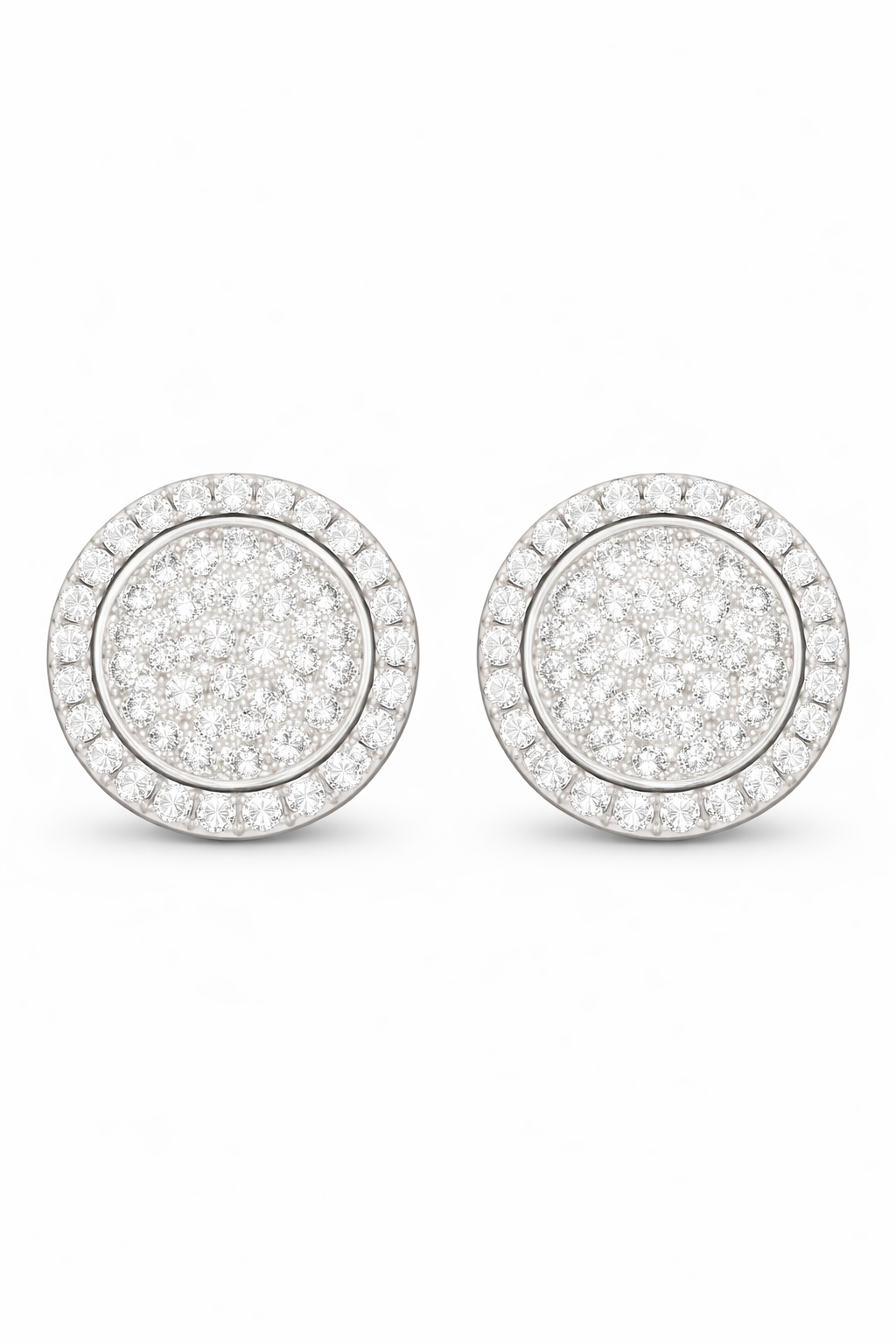 Round Pavè Halo Earrings