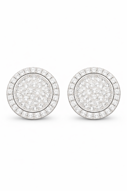 Round Pavè Halo Earrings