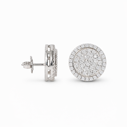 Round Pavè Halo Earrings