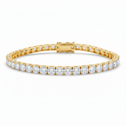 Spring tennis diamond bracelet in yellow gold 