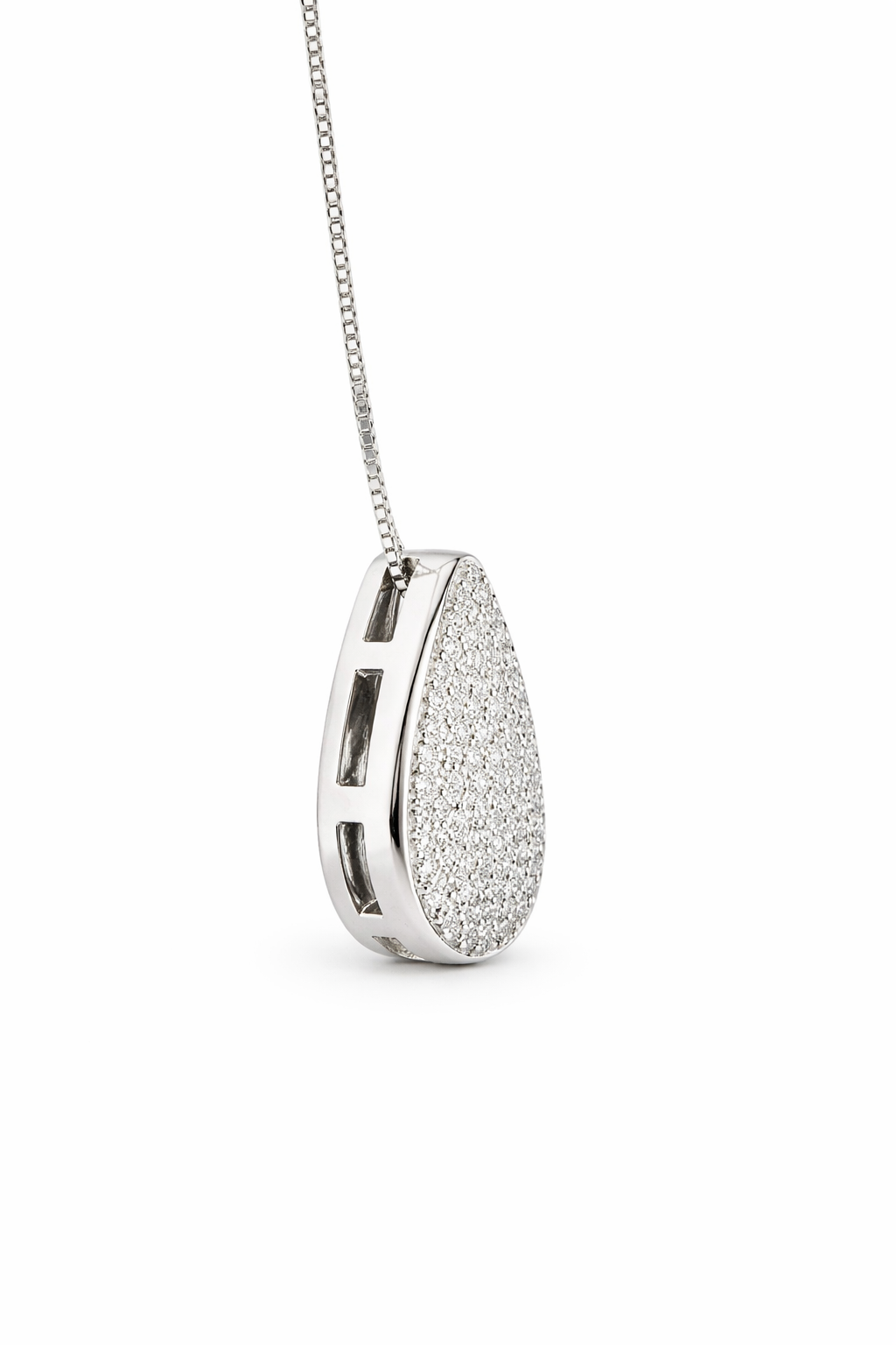 Classic Pavè Pear  Pendant