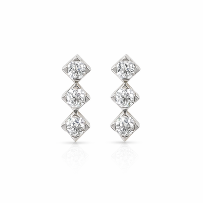 trilogy earrings in white gold 