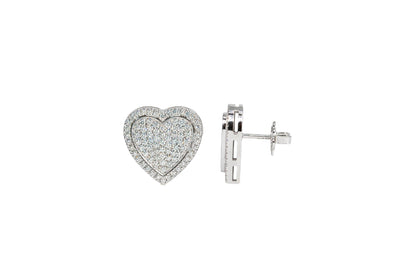 Heart Pavè Halo Earrings