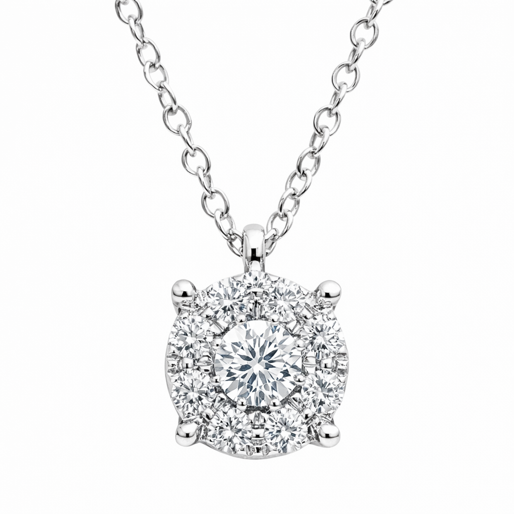 diamond magic pendant in white gold