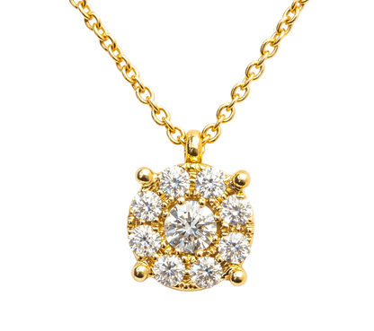 diamond magic pendant in yellow gold