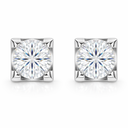 diamond modern earrings with white gold 