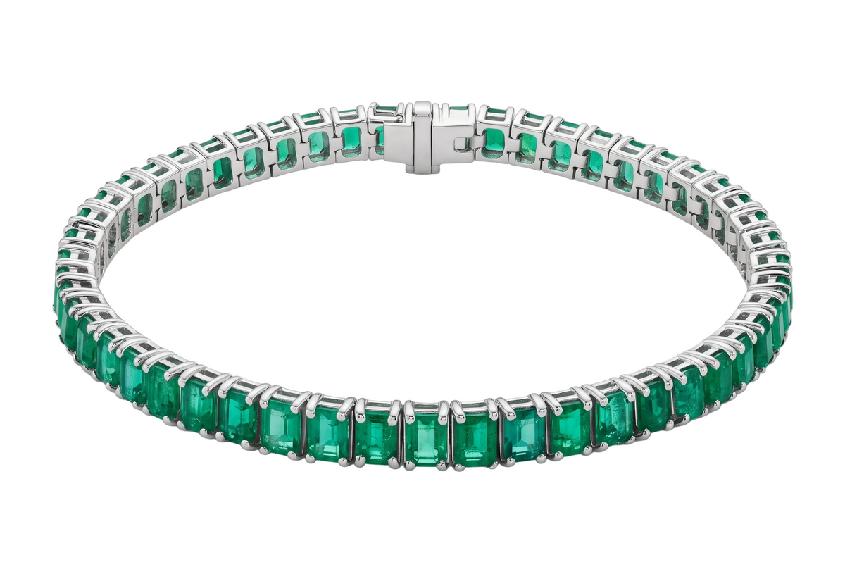 Emerald-Cut Emerald Tennis Bracelet