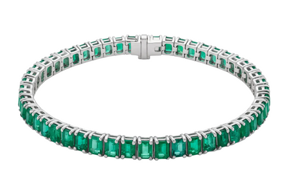 Emerald-Cut Emerald Tennis Bracelet