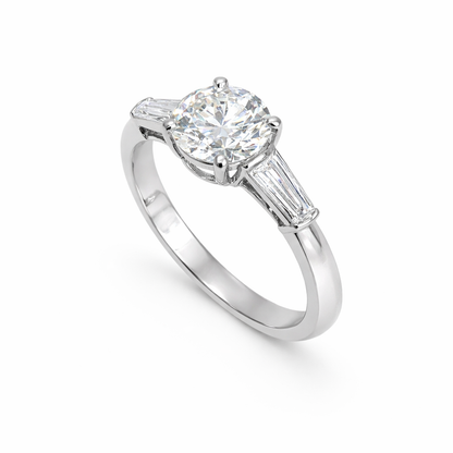 engagement ring with side baguettes view2
