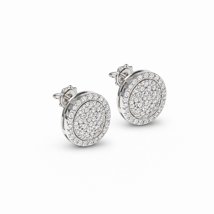 halo pave diamond earrings