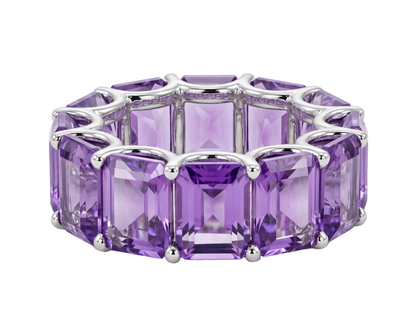 Amethyst Ring 21.97 Carat, 21-Stone Full Eternity Band