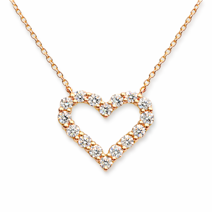 open heart rose gold pendant