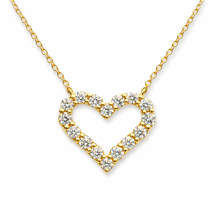 open heart yellow gold pendant