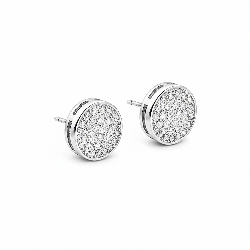 Classic Pavè round  earrings