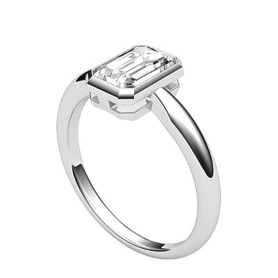 Simple Flat Emerald Solitaire Classic band