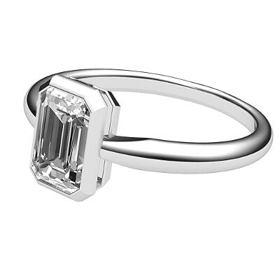 Simple Flat Emerald Solitaire Classic band