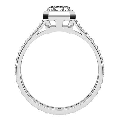 Vittoria Emerald Solitaire Full diamond band