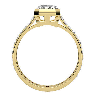 Vittoria Emerald Solitaire Full diamond band