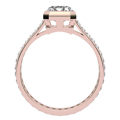 Vittoria Emerald Solitaire Full diamond band
