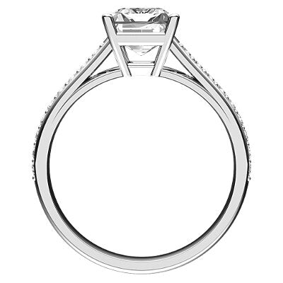 Trionfo Emerald Solitaire Half diamond band 4 Prongs