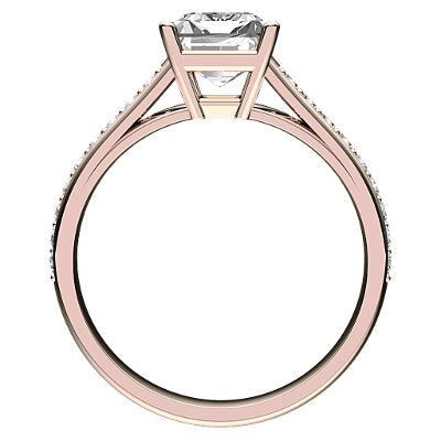 Trionfo Emerald Solitaire Half diamond band 4 Prongs