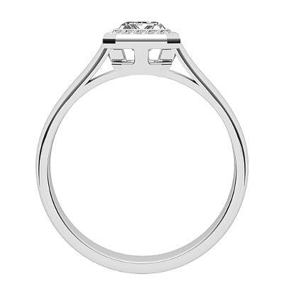 Vittoria Emerald Solitaire halo Classic band