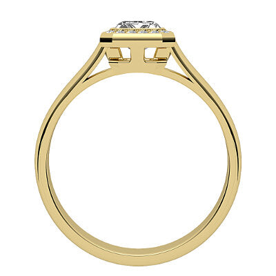 Vittoria Emerald Solitaire halo Classic band