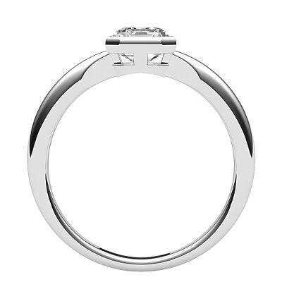 Simple Flat Asscher Solitaire Classic band