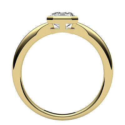 Simple Flat Asscher Solitaire Classic band