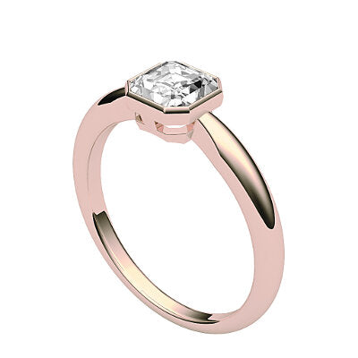 Simple Flat Asscher Solitaire Classic band