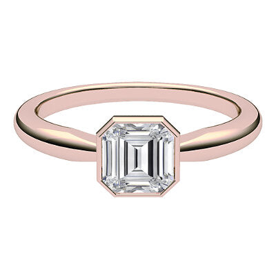 Simple Flat Asscher Solitaire Classic band