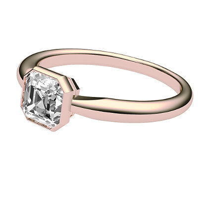 Simple Flat Asscher Solitaire Classic band