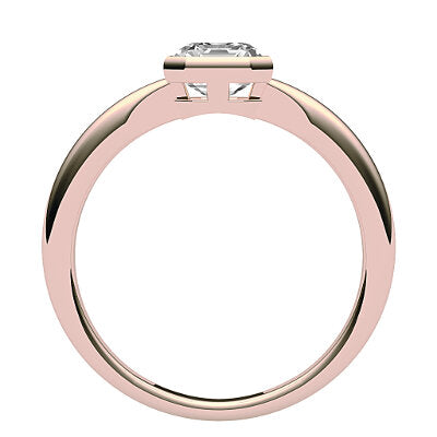 Simple Flat Asscher Solitaire Classic band
