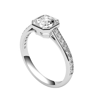 Trionfo Asscher Solitaire Half diamond band