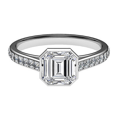 Trionfo Asscher Solitaire Half diamond band