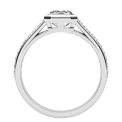 Trionfo Asscher Solitaire Half diamond band