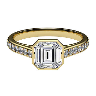 Trionfo Asscher Solitaire Half diamond band