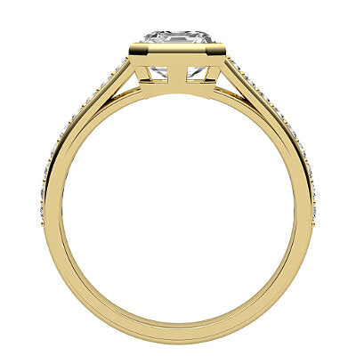Trionfo Asscher Solitaire Half diamond band
