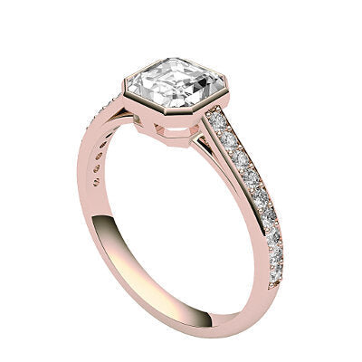 Trionfo Asscher Solitaire Half diamond band