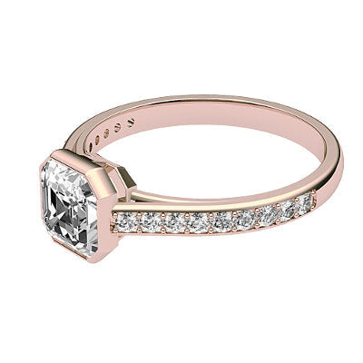 Trionfo Asscher Solitaire Half diamond band