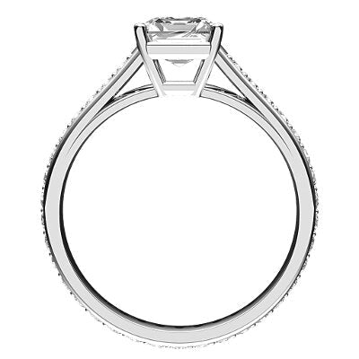 Trionfo Asscher Solitaire Full diamond band 4 Prongs