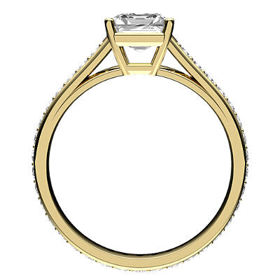 Trionfo Asscher Solitaire Full diamond band 4 Prongs