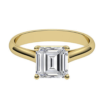 Vittoria Asscher Solitaire Classic band 4 Prongs