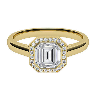 Trionfo Asscher Solitaire halo Classic band